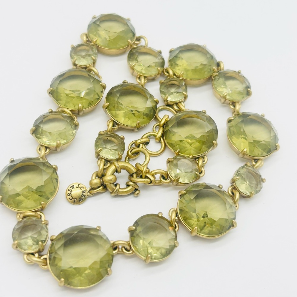 J. Crew Light Green Faceted Jewels Necklace